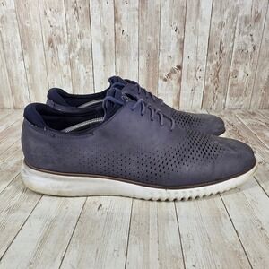 Cole Haan 2.0 Grand Oxford Perforated Leather Dress‎ Shoes Blue Size 10M